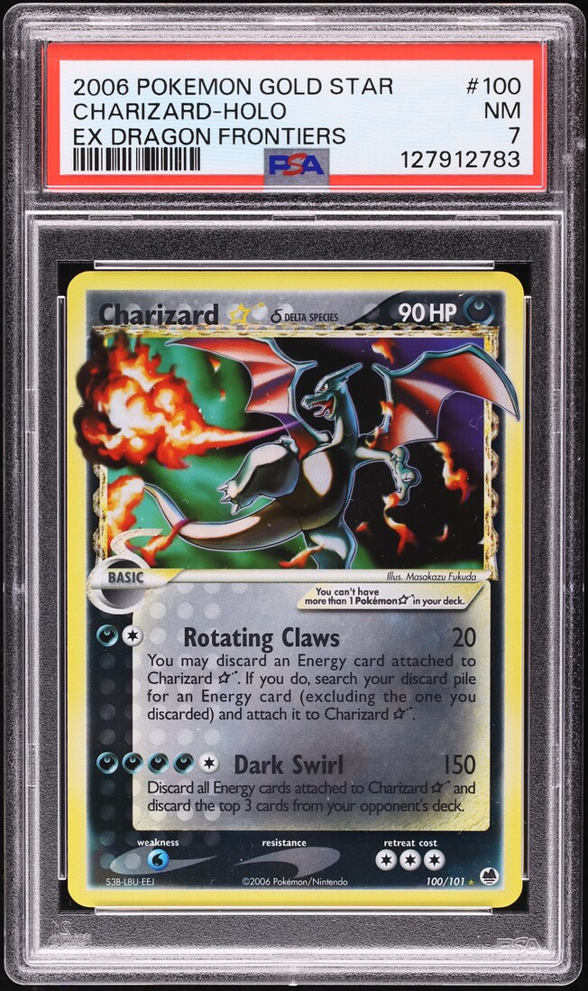 2003 Pokemon EX Dragon Frontiers Holo Charizard Gold Star #100 PSA 7 NRMT