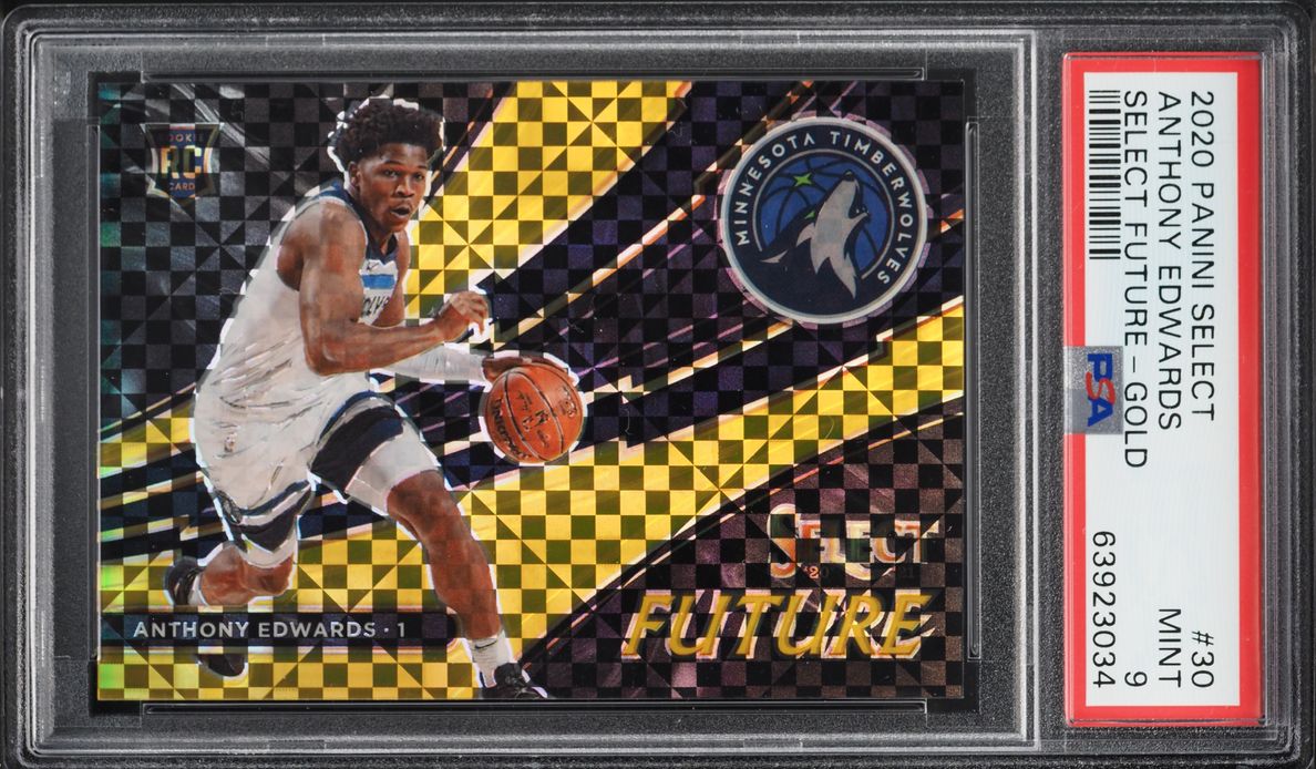 2020 Select Future Gold Prizm Anthony Edwards ROOKIE 10/10 #30 PSA 9 MINT