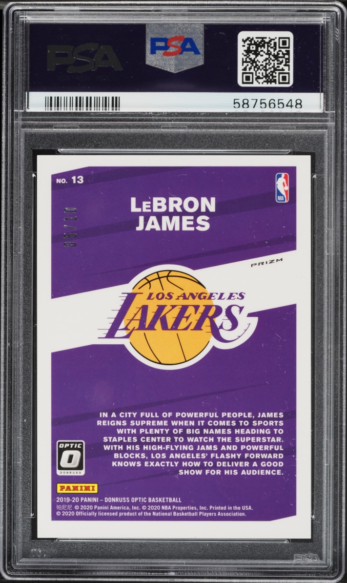 2019 Donruss Optic My House! Gold LeBron James /10 #13 PSA 9 MINT