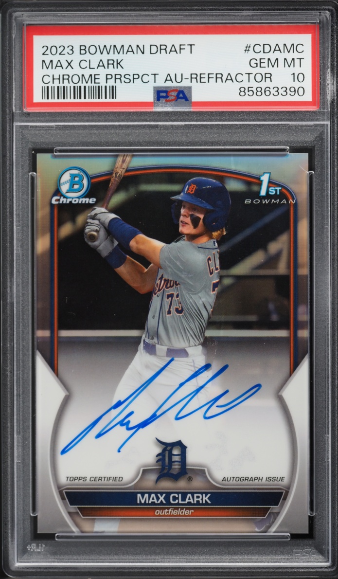 2023 Bowman Chrome Draft Refractor Max Clark PROSPECT AUTO /499 #CDA-MC PSA 10 GEM MINT