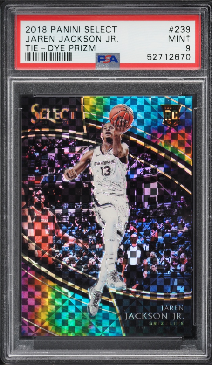 2018 Select Courtside Tie-Dye Prizm Jaren Jackson Jr. ROOKIE /25 #239 PSA 9 MINT