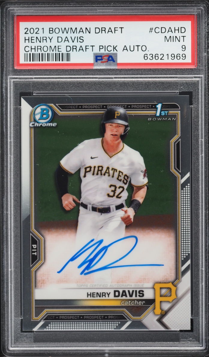 2021 Bowman Chrome Draft Henry Davis PROSPECT AUTO #CDA-HD PSA 9 MINT