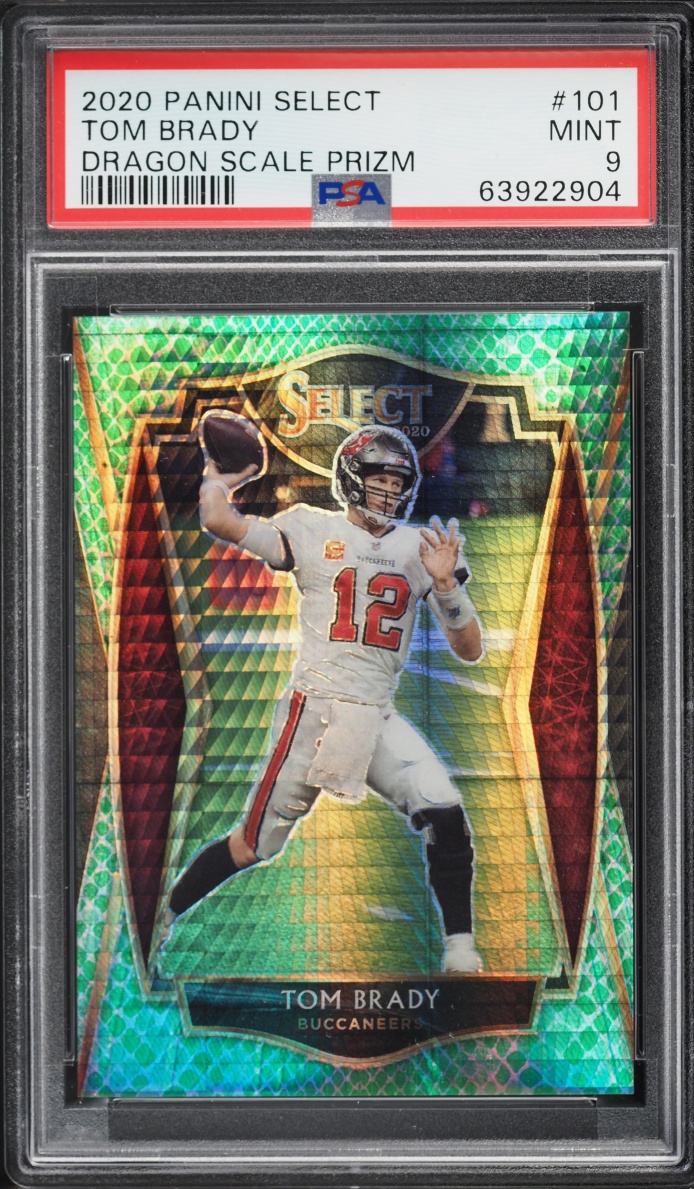 2020 Select Premier Level Dragon Scale Prizm Tom Brady /67 #101 PSA 9 MINT