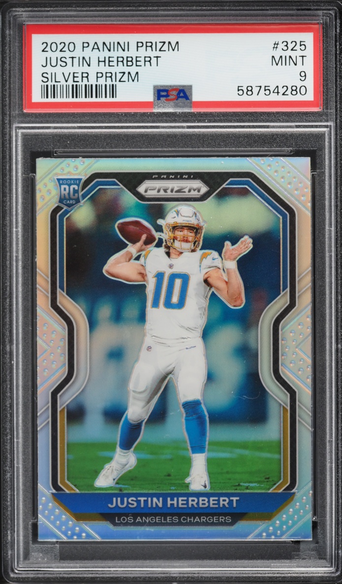 2020 Panini Prizm Silver Justin Herbert ROOKIE #325 PSA 9 MINT