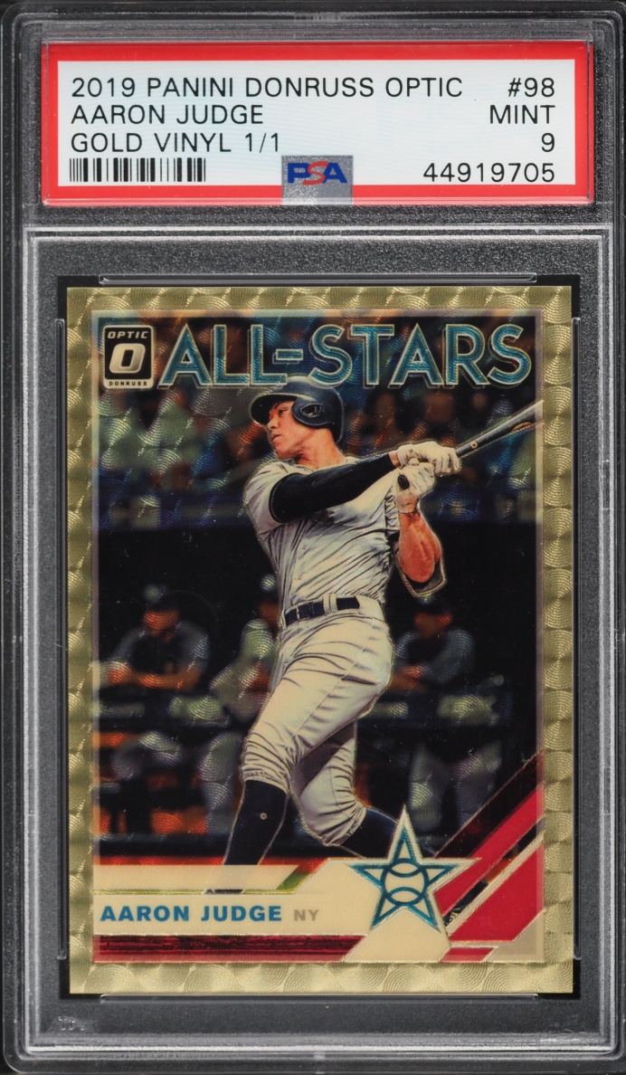2019 Donruss Optic Gold Vinyl Aaron Judge 1/1 #98 PSA 9 MINT