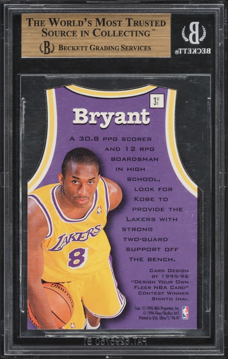 1996 Ultra Fresh Faces Die-Cut Kobe Bryant ROOKIE #3 BGS 9.5 GEM MINT