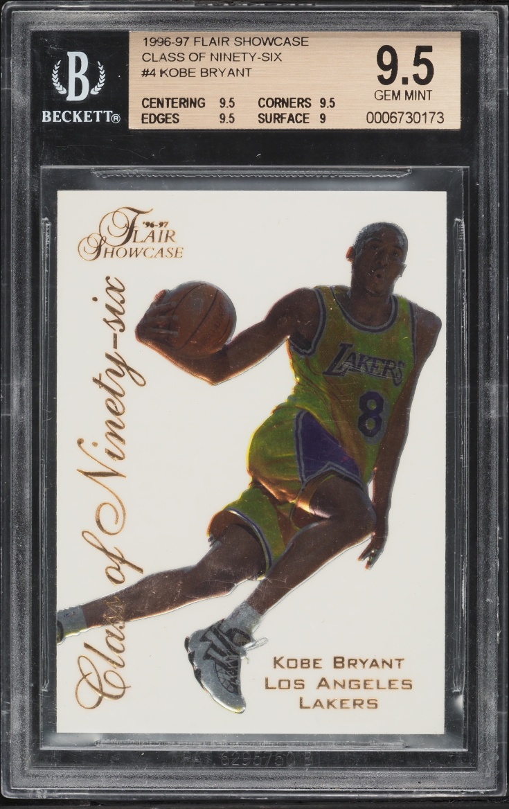 1996 Flair Showcase Class Of '96 Kobe Bryant ROOKIE #4 BGS 9.5 GEM MINT