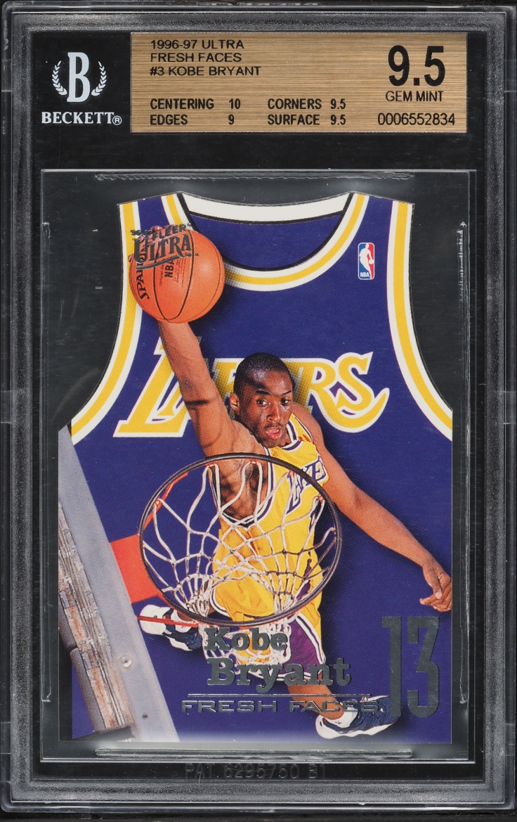 1996 Ultra Fresh Faces Die-Cut Kobe Bryant ROOKIE #3 BGS 9.5 GEM MINT