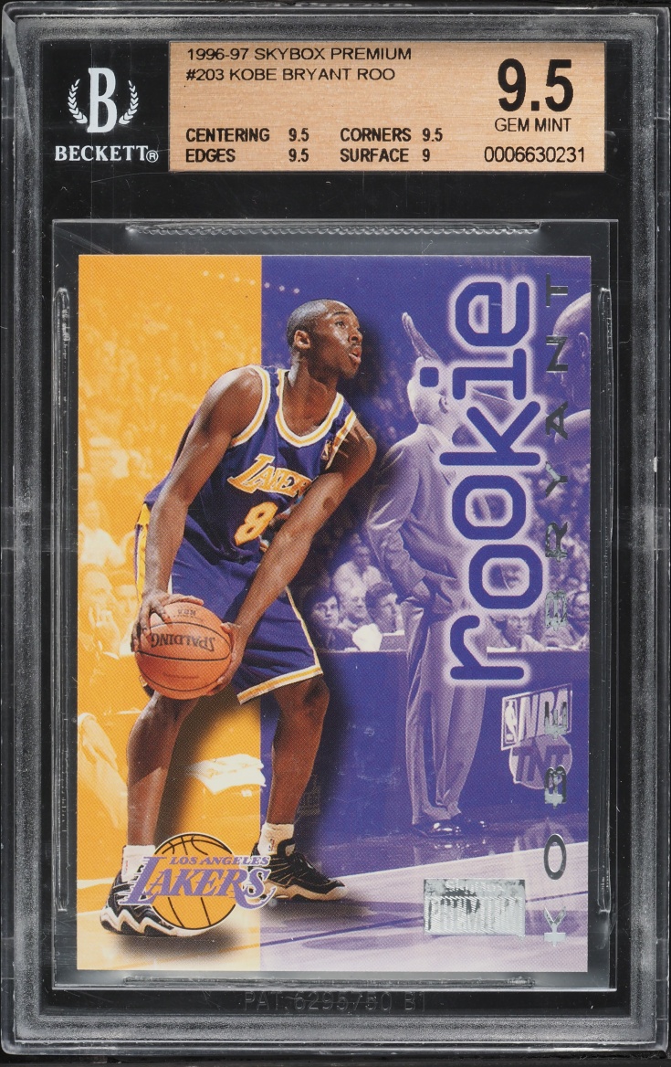 1996 Skybox Premium Kobe Bryant ROOKIE #203 BGS 9.5 GEM MINT