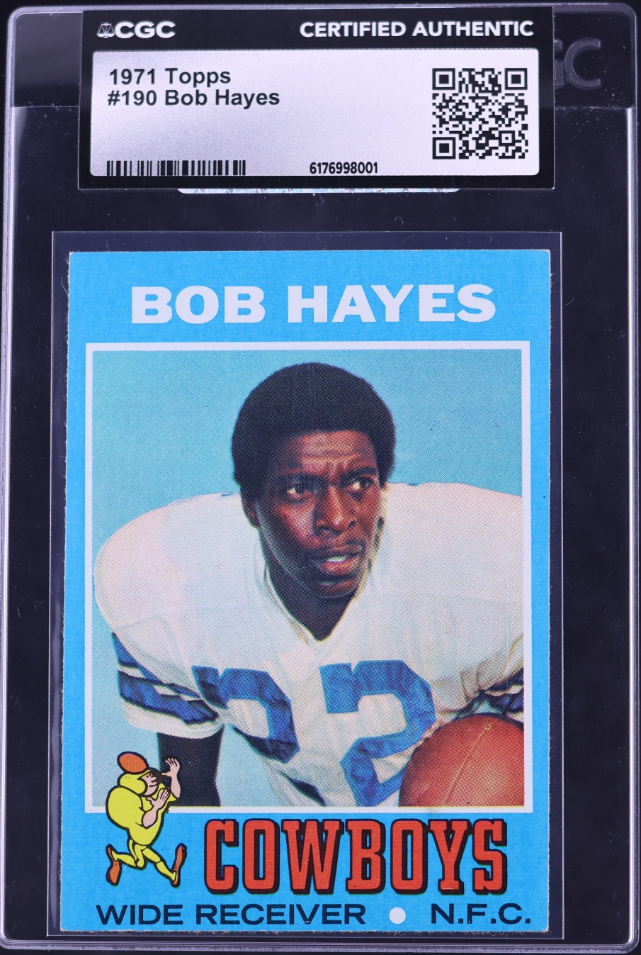 1971 Topps Football Bob Hayes #190 CGC AUTH