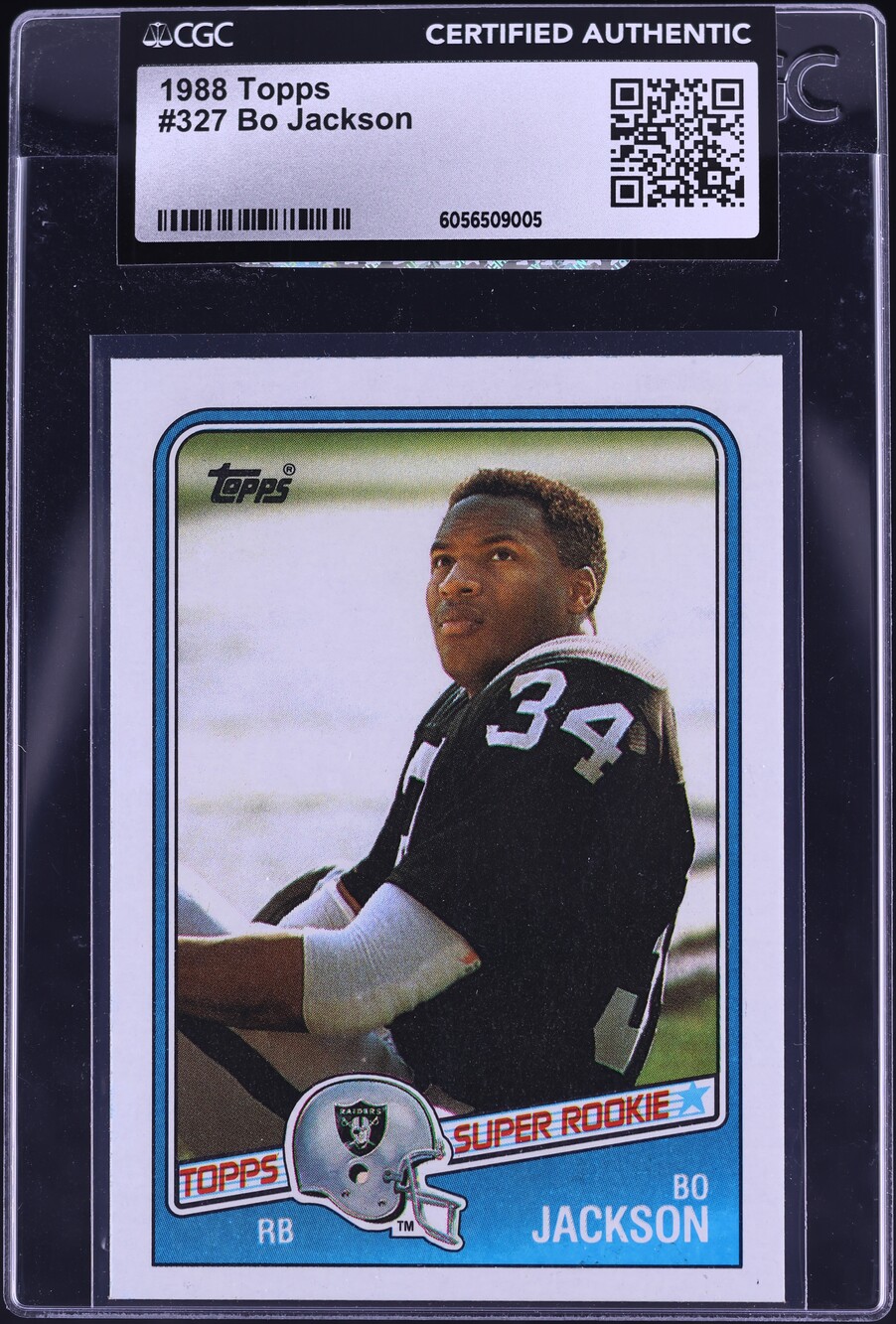 1988 Topps Football Bo Jackson ROOKIE #327 CGC AUTH