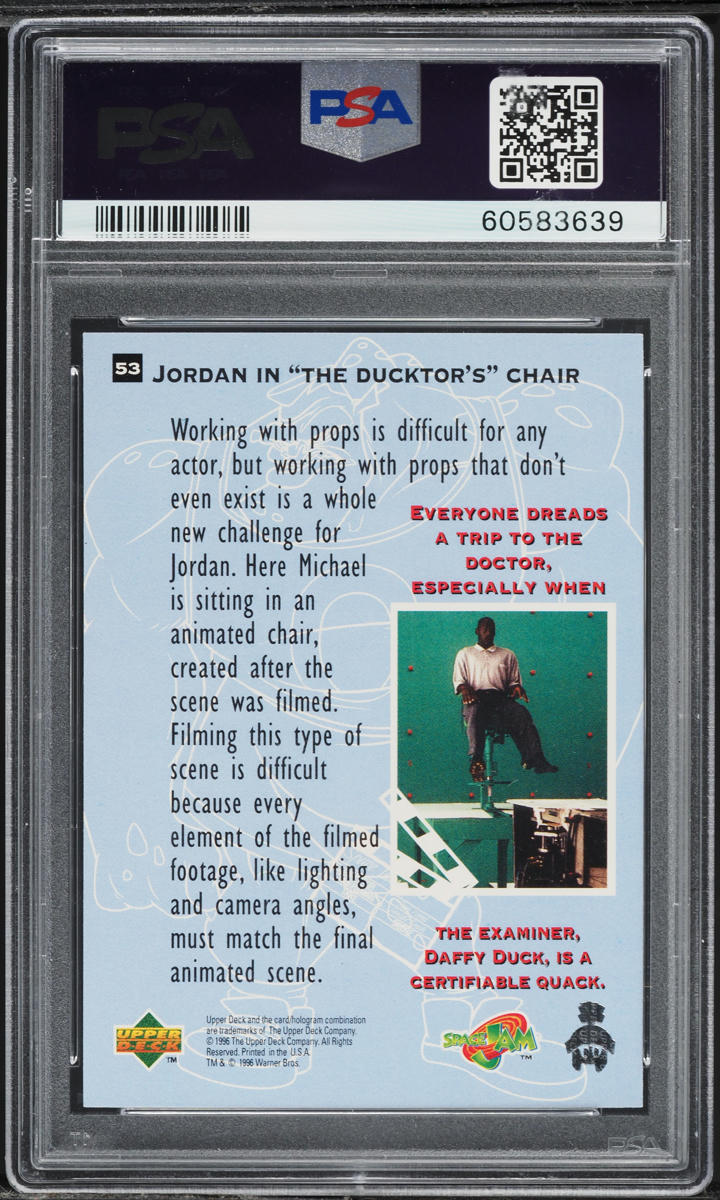 1996 Upper Deck Space Jam In The Ducktor's Chair Michael Jordan #53 PSA 9 MINT