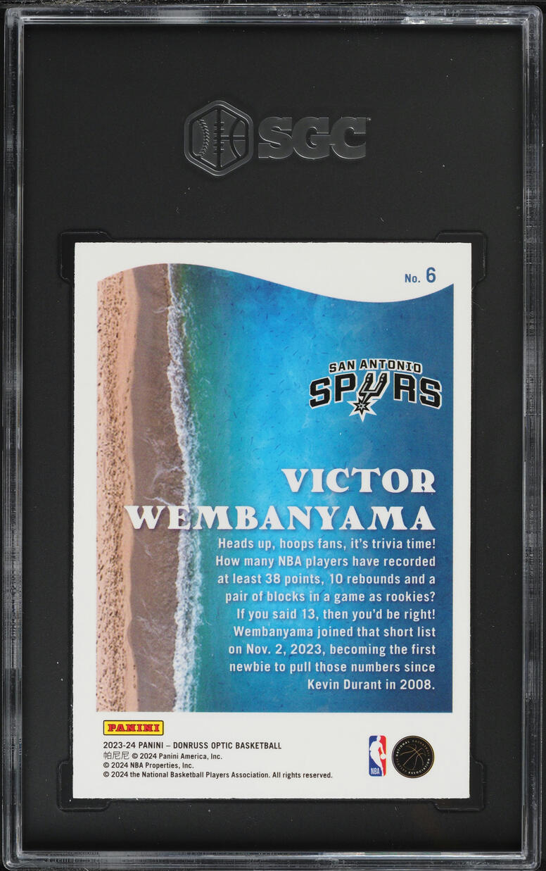 2023 Donruss Optic Splash! Victor Wembanyama ROOKIE #6 SGC 8 NM-MT