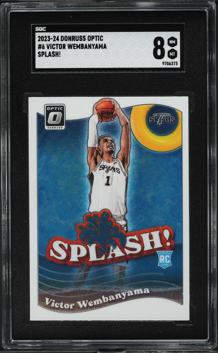 2023 Donruss Optic Splash! Victor Wembanyama ROOKIE #6 SGC 8 NM-MT