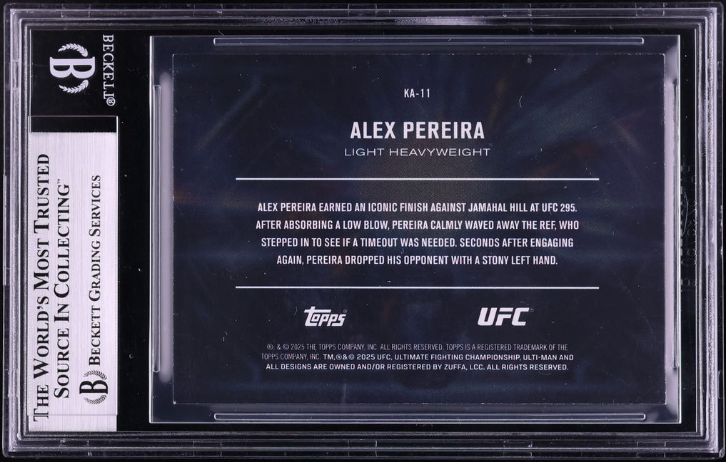 2025 Topps UFC Knockout Artists Platinum Alex Pereira 1/1 #KA11 BGS 7.5 NRMT+ - Photo 2