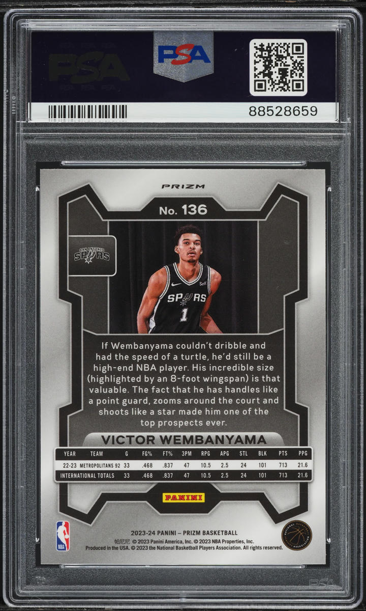 2023 Panini Prizm Ice Victor Wembanyama ROOKIE #136 PSA 9 MINT