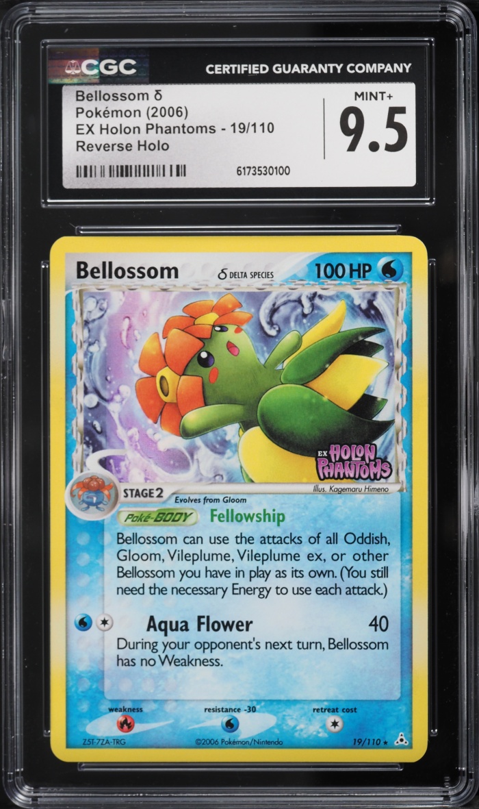 2006 Pokemon EX Holon Phantoms Reverse Holo Bellossom #19 CGC 9.5 MINT+