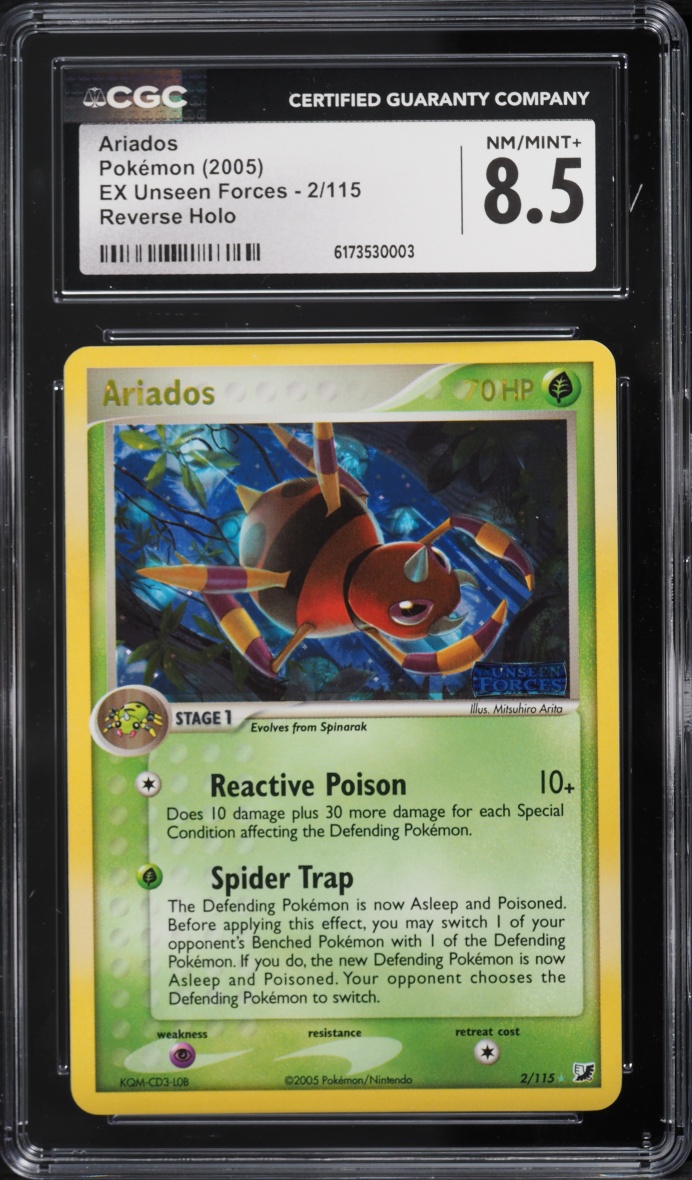 2005 Pokemon EX Unseen Forces Reverse Holo Ariados #2 CGC 8.5 NM-MT+