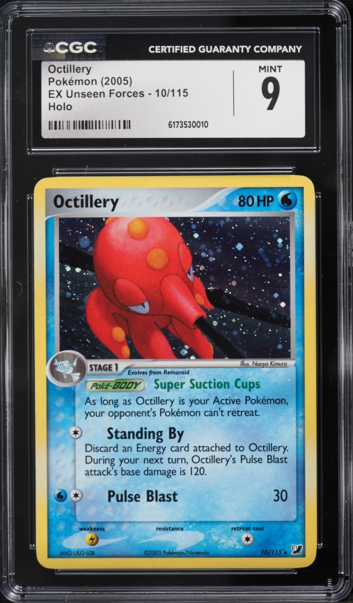 2005 Pokemon EX Unseen Forces Holo Octillery #10 CGC 9 MINT