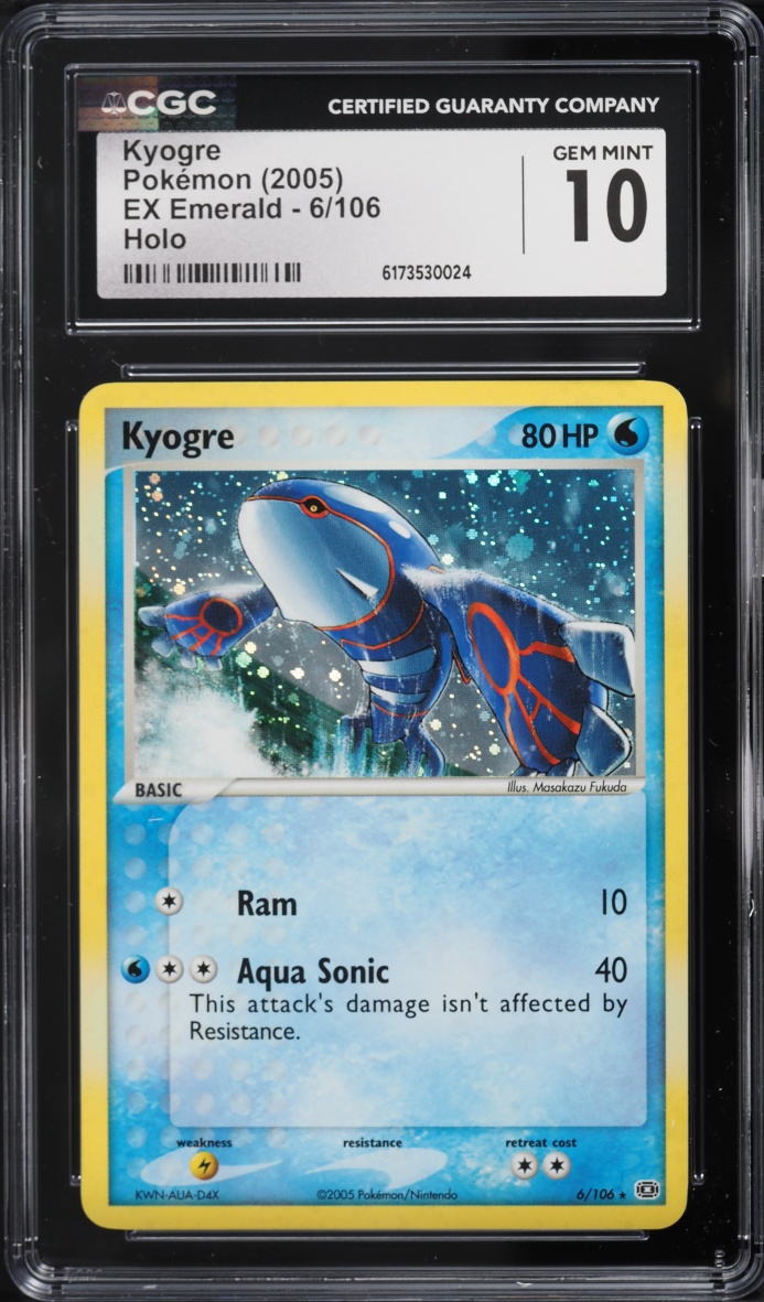 2005 Pokemon EX Emerald Holo Kyogre #6 CGC 10 GEM MINT