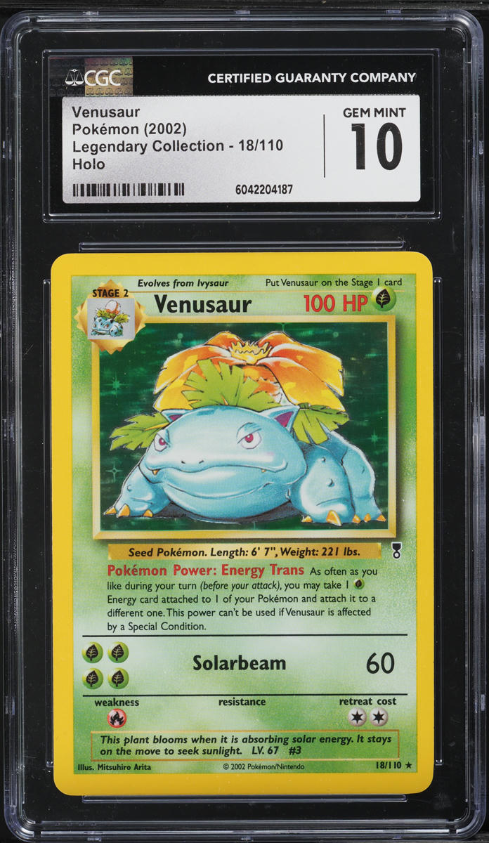 2002 Pokemon Legendary Collection Holo Venusaur #18 CGC 10 GEM MINT