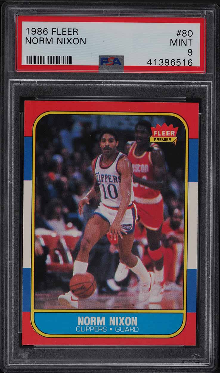1986 Fleer Basketball Norm Nixon #80 PSA 9 MINT