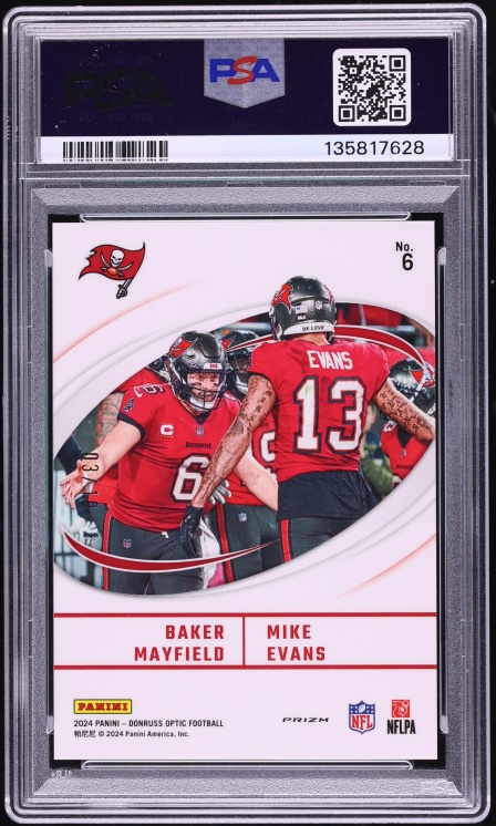2024 Donruss Optic Best Tuddys Gold Baker Mayfield Mike Evans /10 #6 PSA 10 GEM MINT - Photo 2