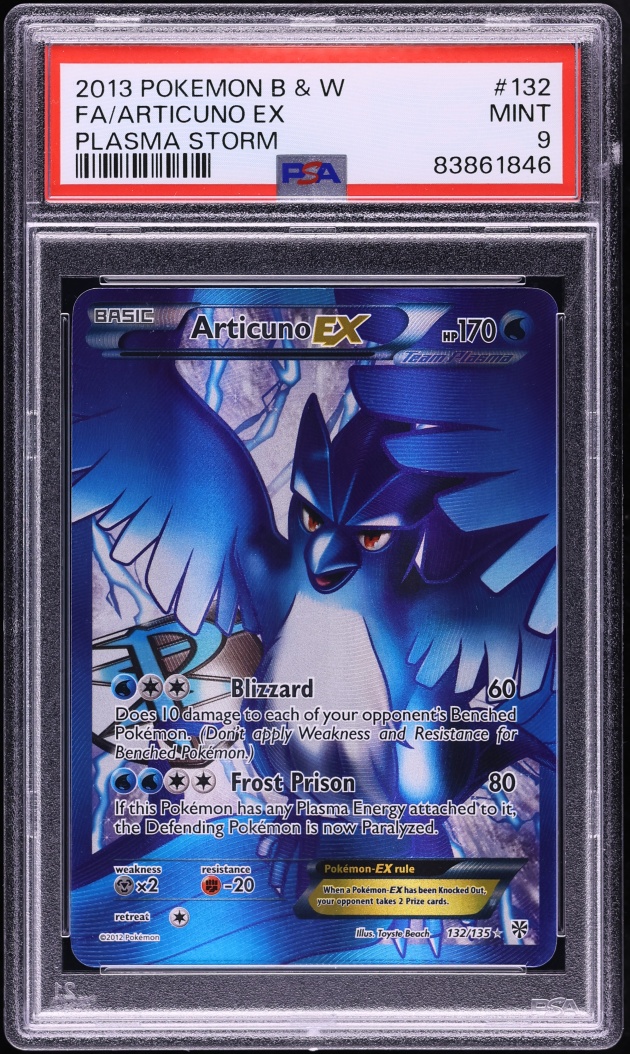 2013 Pokemon Black & White Plasma Storm Full Art Articuno EX #132 PSA 9 MINT