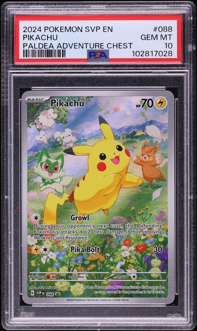 2024 Pokemon Scarlet & Violet Promo Paldea Adventure Chest Full Art Pikachu #88 PSA 10 GEM MINT