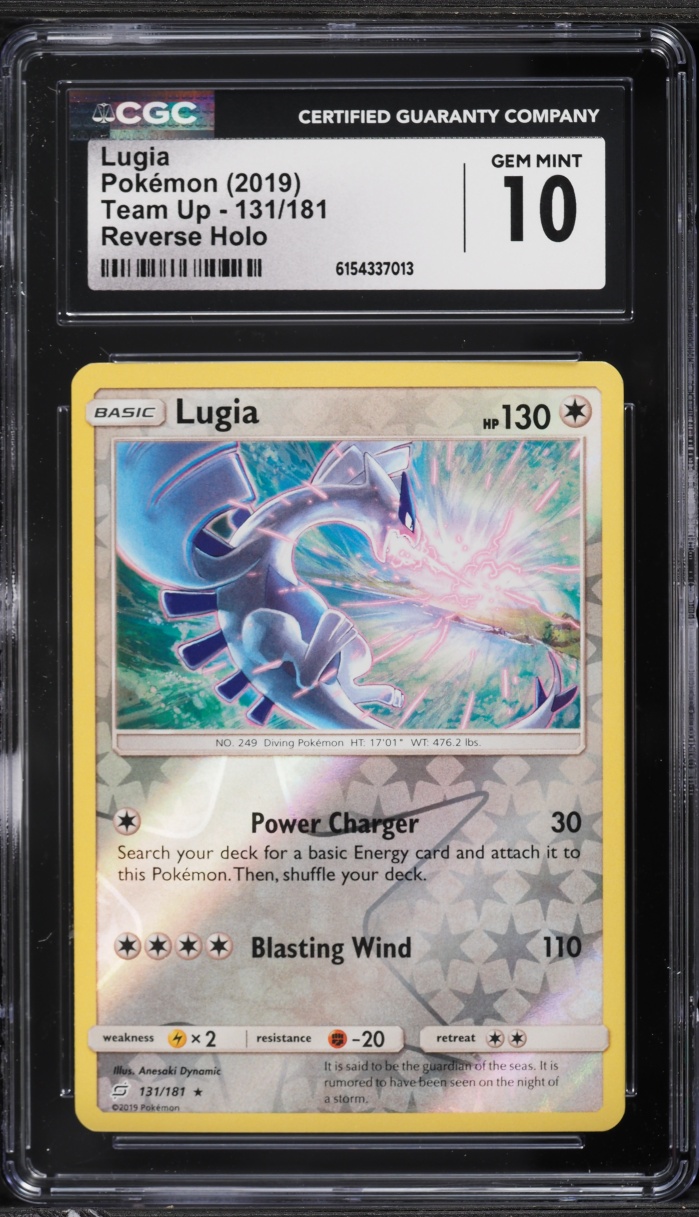 2019 Pokemon Sun & Moon Team Up Reverse Holo Lugia #131 CGC 10 GEM MINT