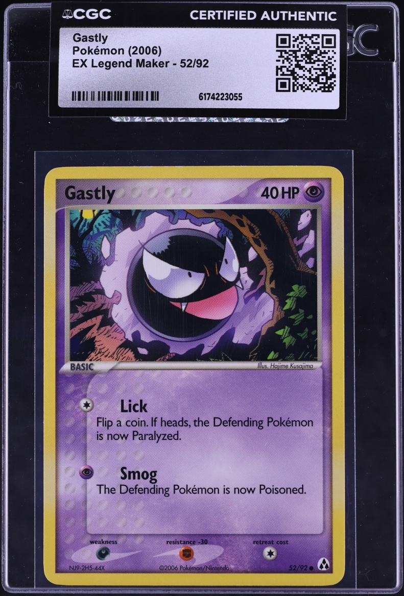 2006 Pokemon EX Legend Maker Gastly #52 CGC AUTH