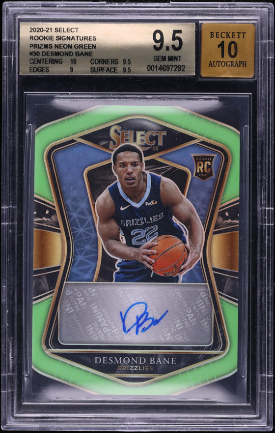 2020 Panini Prizm Gold Wave Desmond Bane ROOKIE #297 SGC 9.5 MINT+