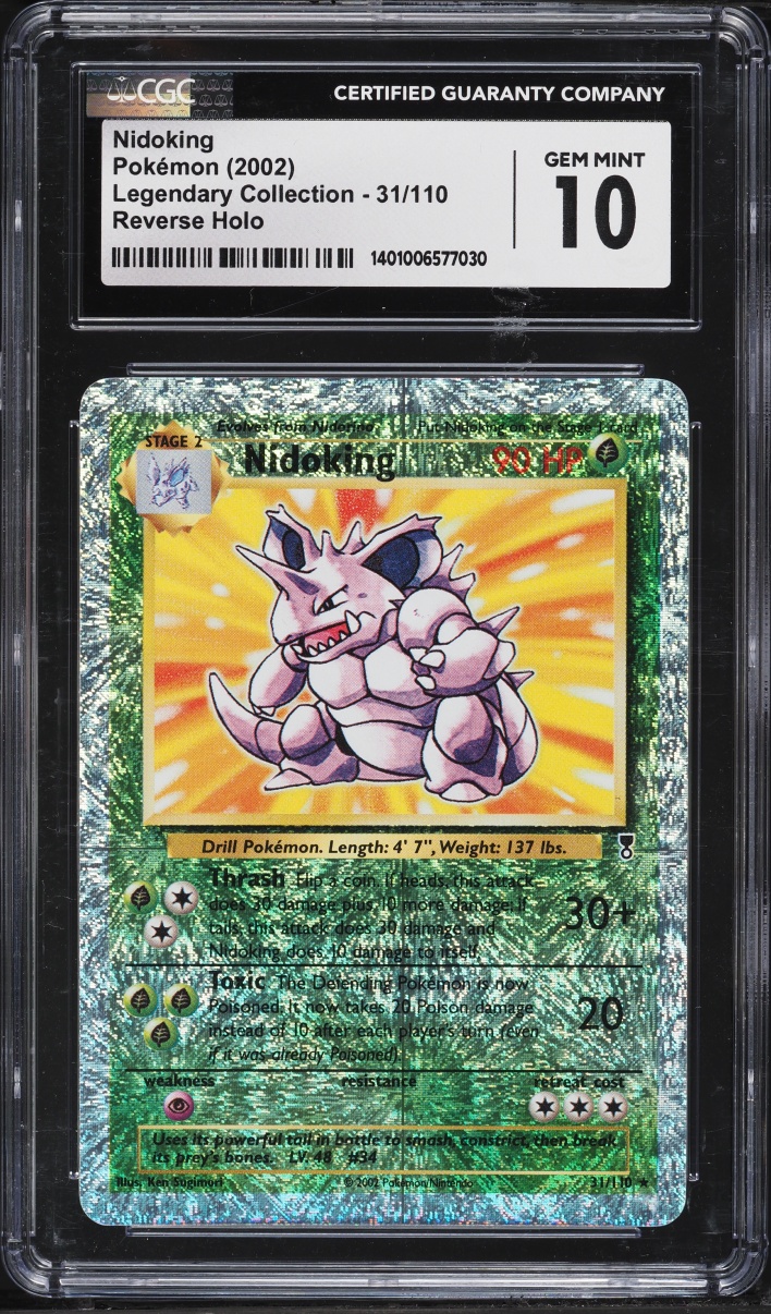 2002 Pokemon Legendary Collection Reverse Holo Nidoking #31 CGC 10 GEM MINT