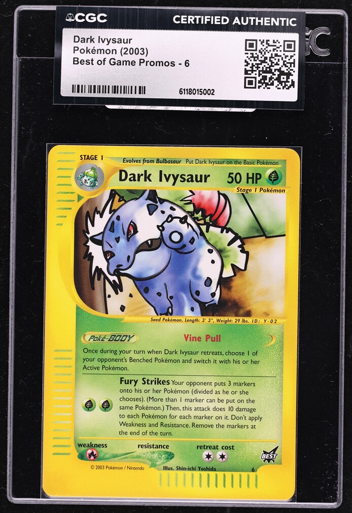 2003 Pokemon Best Of Game Promo Dark Ivysaur #6 CGC AUTH