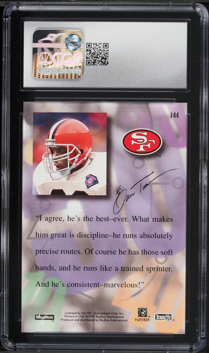 1995 Skybox Premium Jerry Rice Eric Turner #144 CGC 9 MINT