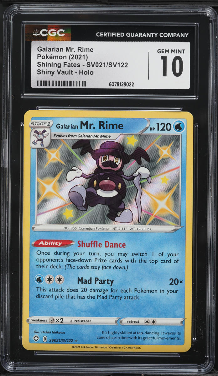2021 Pokemon Sword & Shield Shining Fates Shiny Vault Holo Galarian Mr. Rime #SV021 CGC 10 GEM