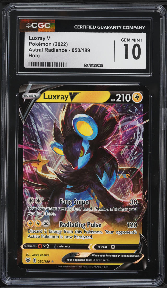 2022 Pokemon Sword & Shield Astral Radiance Holo Luxray V #50 CGC 10 GEM MINT
