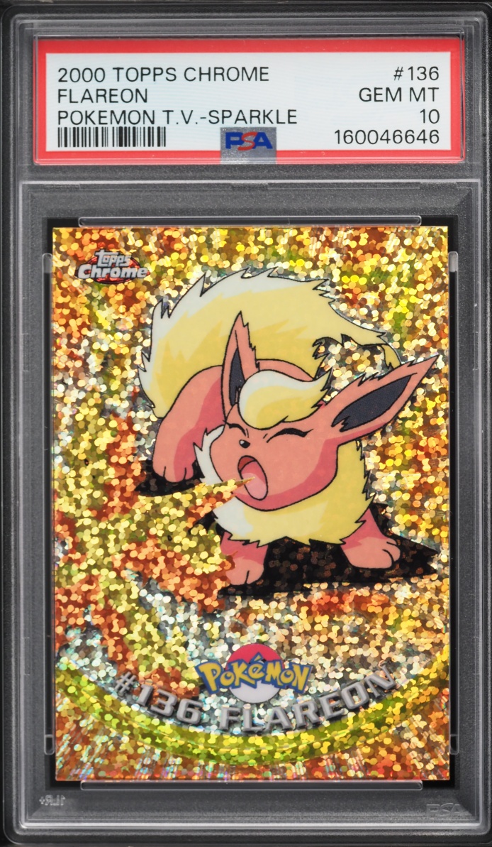 2000 Topps Chrome Pokemon Series 2 T.V. Sparkle Flareon #136 PSA 10 GEM MINT