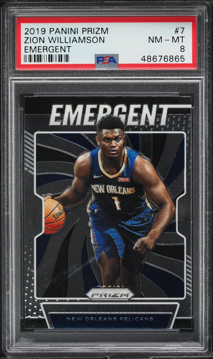 2019 Panini Prizm Emergent Zion Williamson ROOKIE #7 PSA 8 NM-MT