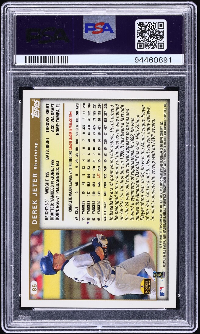 1999 Topps Derek Jeter #85 PSA 10 GEM MINT