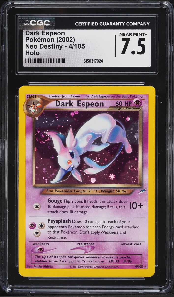 2002 Pokemon Neo Destiny Holo Dark Espeon #4 CGC 7.5 NRMT+