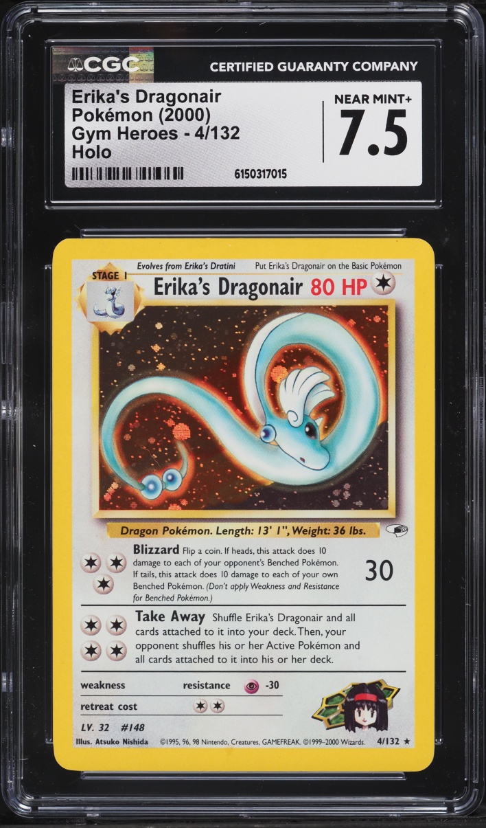 2000 Pokemon Gym Heroes Holo Erika's Dragonair #4 CGC 7.5 NRMT+