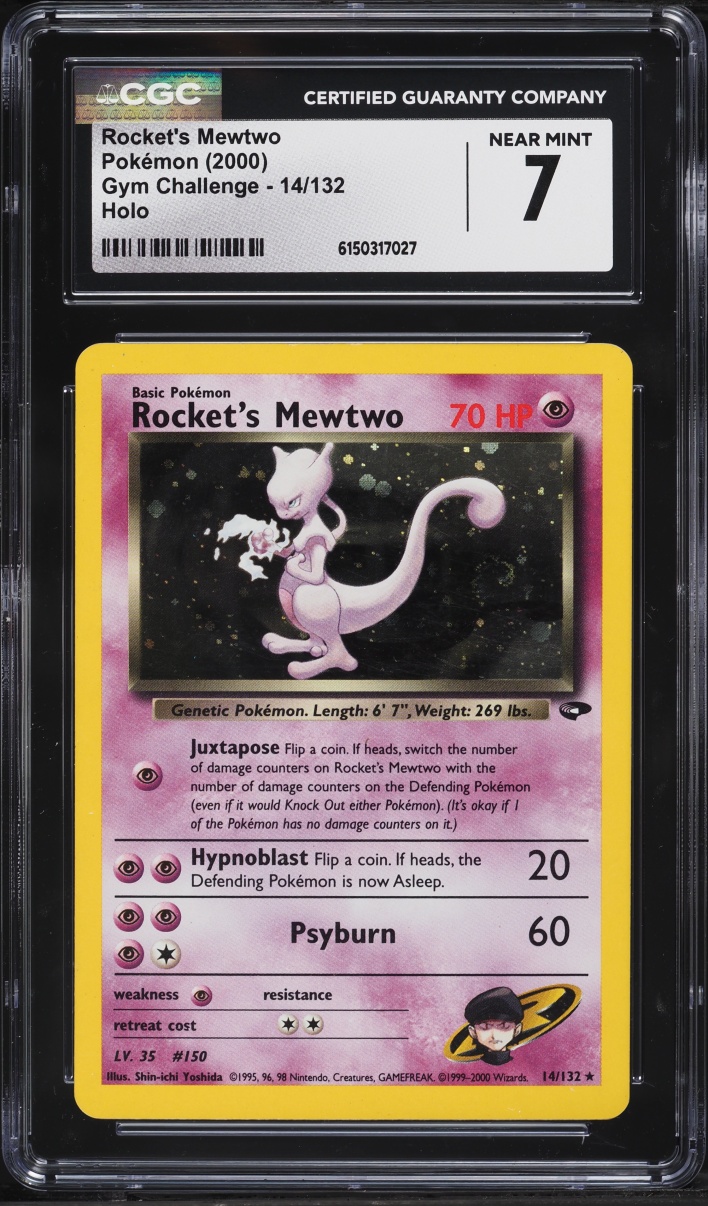 2000 Pokemon Gym Challenge Holo Rocket's Mewtwo #14 CGC 7 NRMT