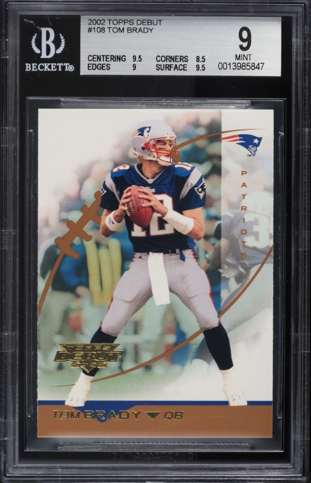 2002 Topps Debut Tom Brady #108 BGS 9 MINT
