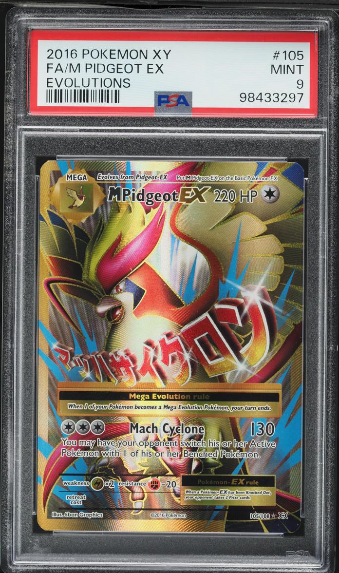 2016 Pokemon XY Evolutions Full Art M Pidgeot EX #105 PSA 9 MINT