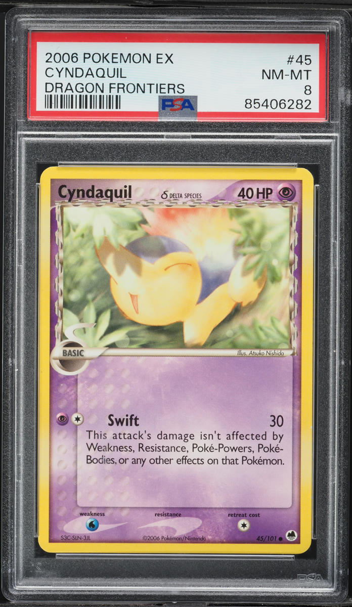 2006 Pokemon EX Dragon Frontiers Cyndaquil #45 PSA 8 NM-MT