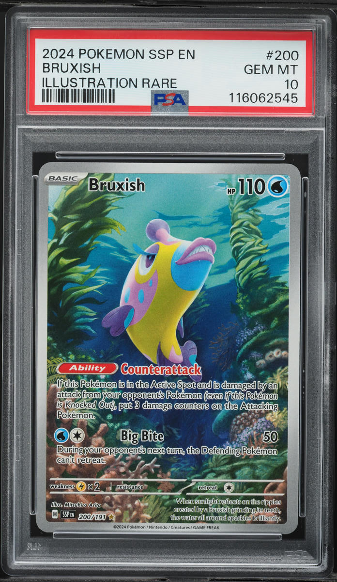 2024 Pokemon Scarlet & Violet Surging Sparks IR Bruxish #200 PSA 10 GEM MINT