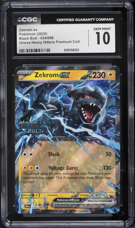2025 Pokemon Black Bolt Black White Rare Zekrom Ex #172 PSA 10 GEM