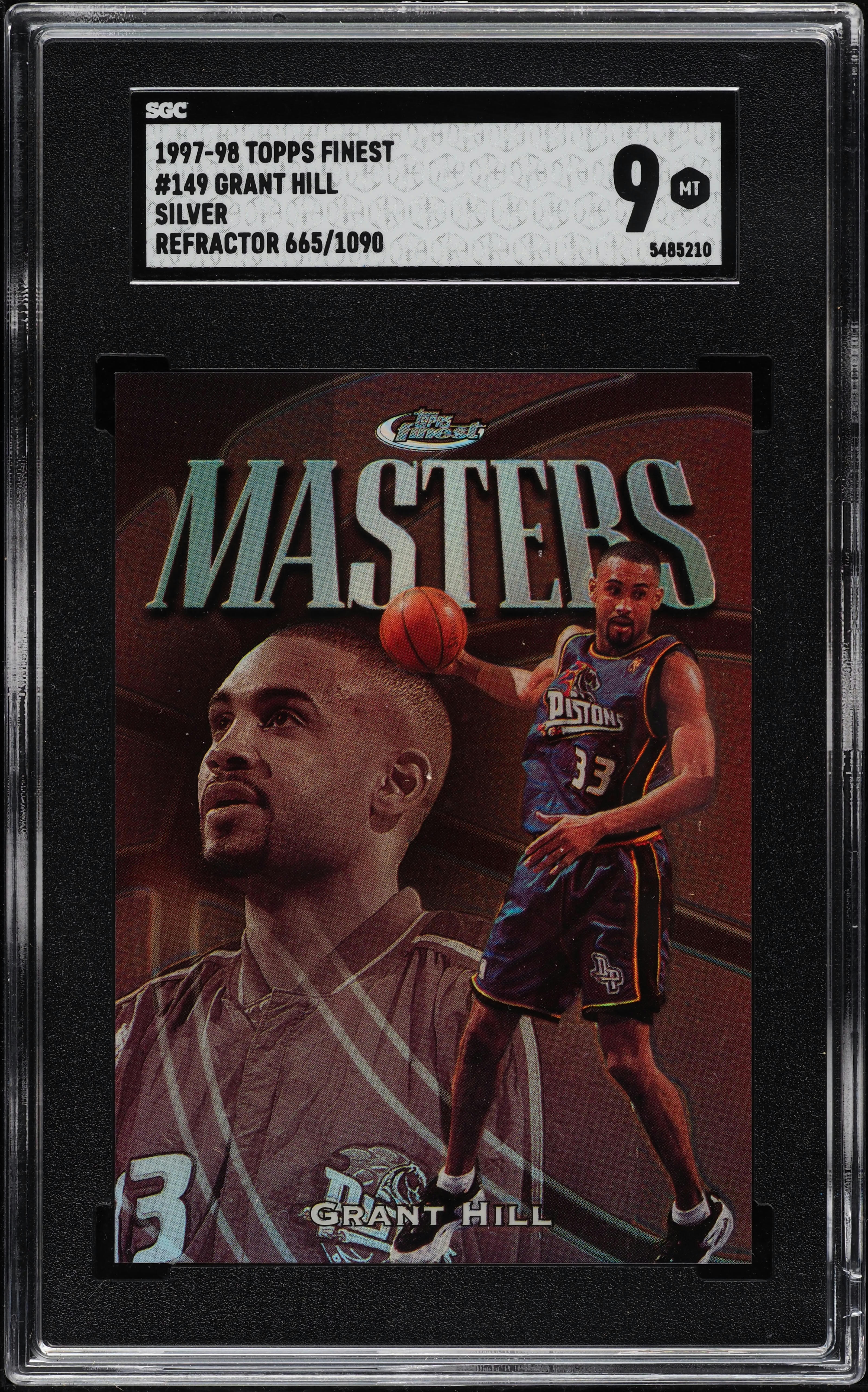 1997 Finest Silver Refractor Grant Hill /1090 #149 SGC 9