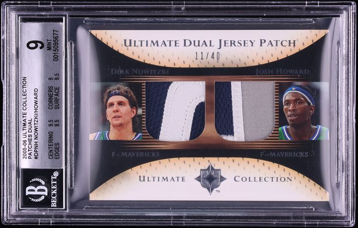 2005 Ultimate Collection Dual Dirk Nowitzki Josh Howard PATCH /40 #DP-NH BGS 9 MINT